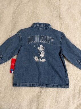 Old Navy Blue Denim Kids Jacket with Mickey Graphic
